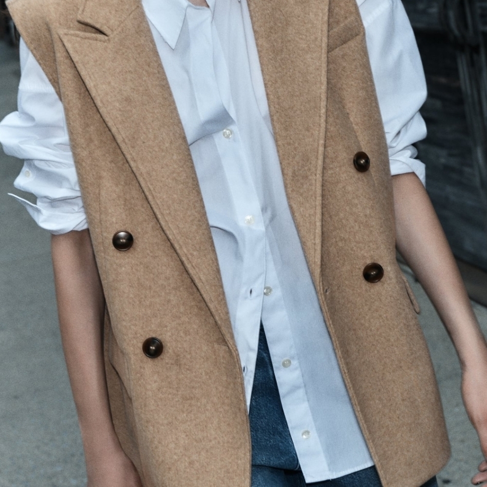 Zara soft double breasted vest